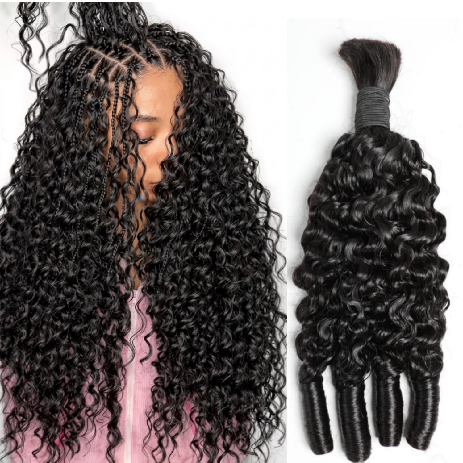 Hair Care Formulation - Cabello Humano para Trenzas Boho, Paquetes