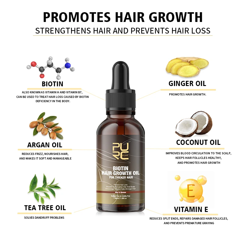 PURC-aceite de biotina para el - Hair Care Essence Oil Spray reseña y precio